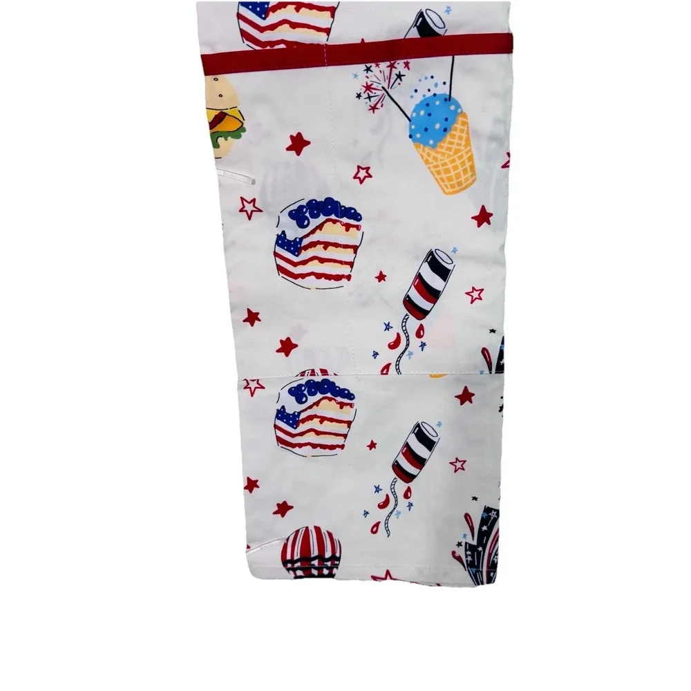 Patriotic Food Fireworks Grilling Apron Celebrate Buns Out Tongs Out 29x27